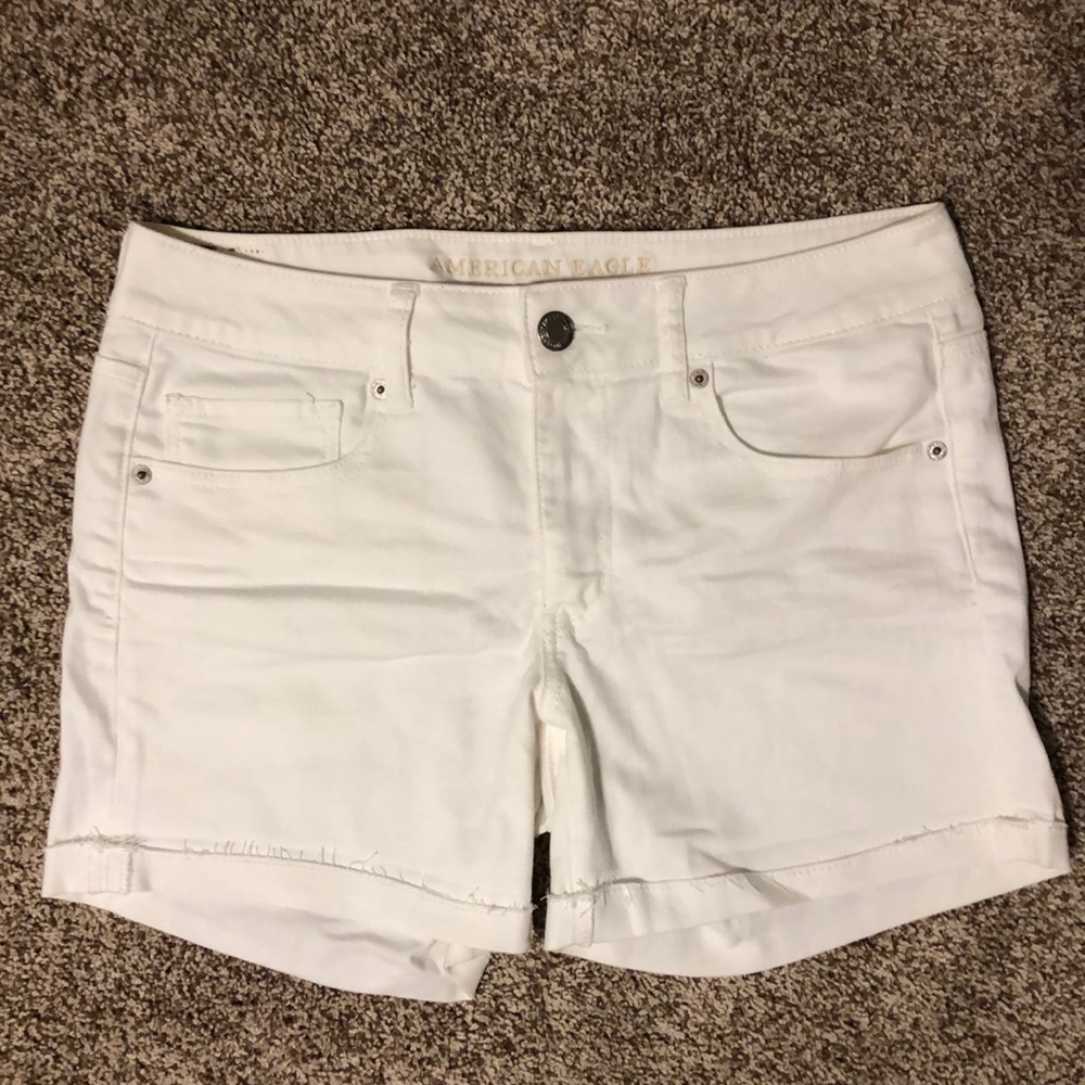 American Eagle White Denim Shorts